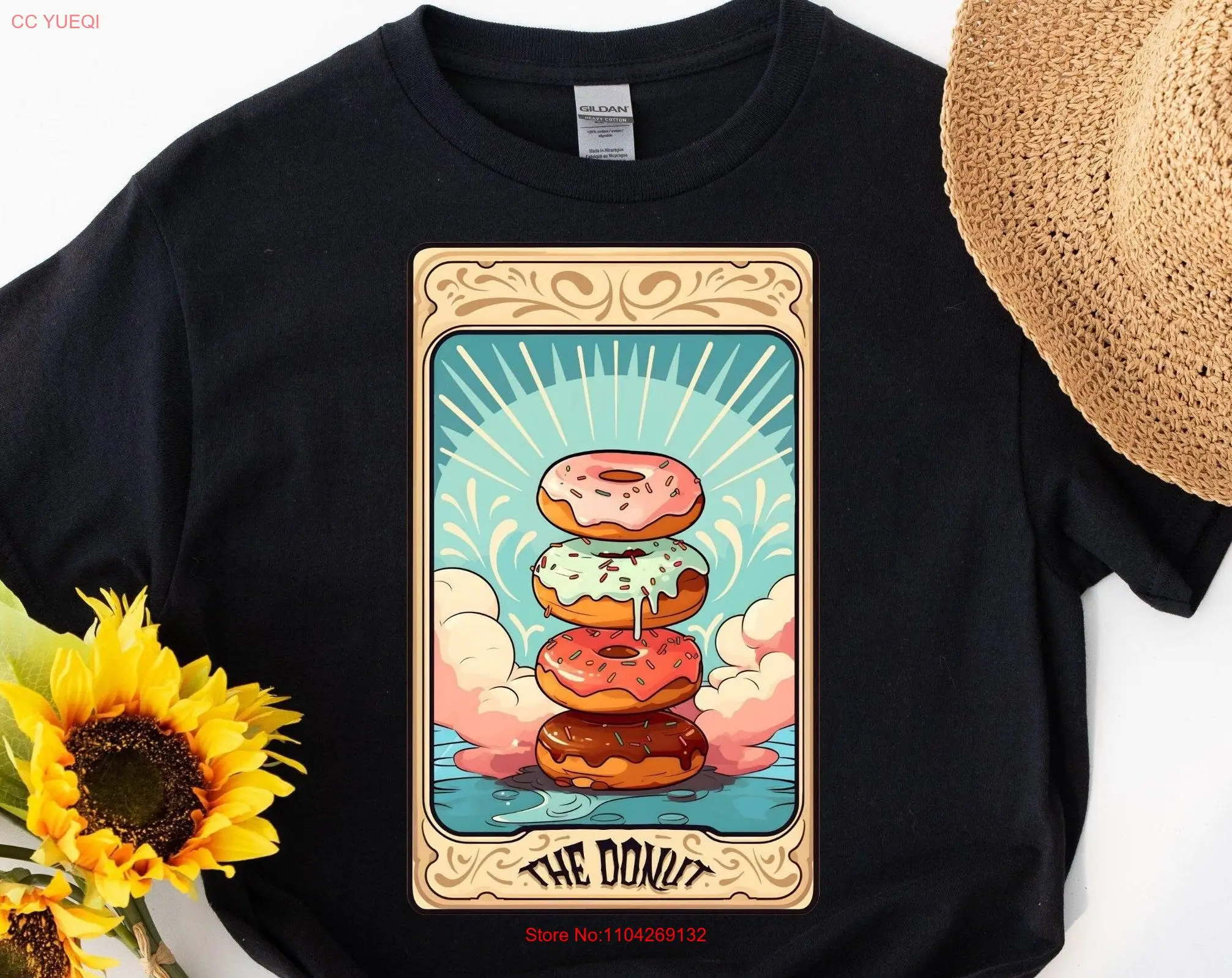 Футболка с картами Таро Donuts Lover длинными или короткими рукавами