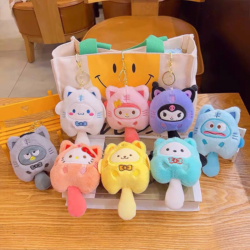 

Kawaii Sanrio плюшевый брелок Hello Kitty Kuromi My Melody Cute серия с персонажами из мультфильмов о животных брелок для рюкзака Декор плюшевые игрушки подарок