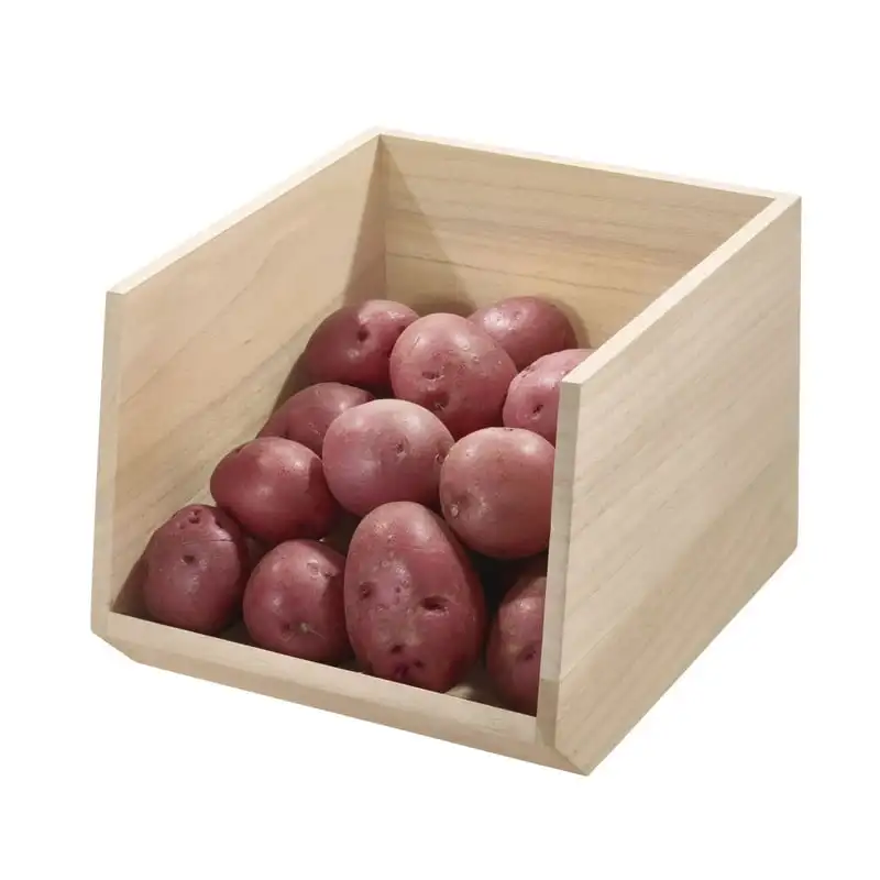 

Natural Paulownia Wood Open Front Bin, 11.46" x 8" x 10"