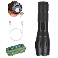 led rechargeable flashlight ultra bright torch waterproof zoomable bicycle light outdoor camping powerful led flashlights