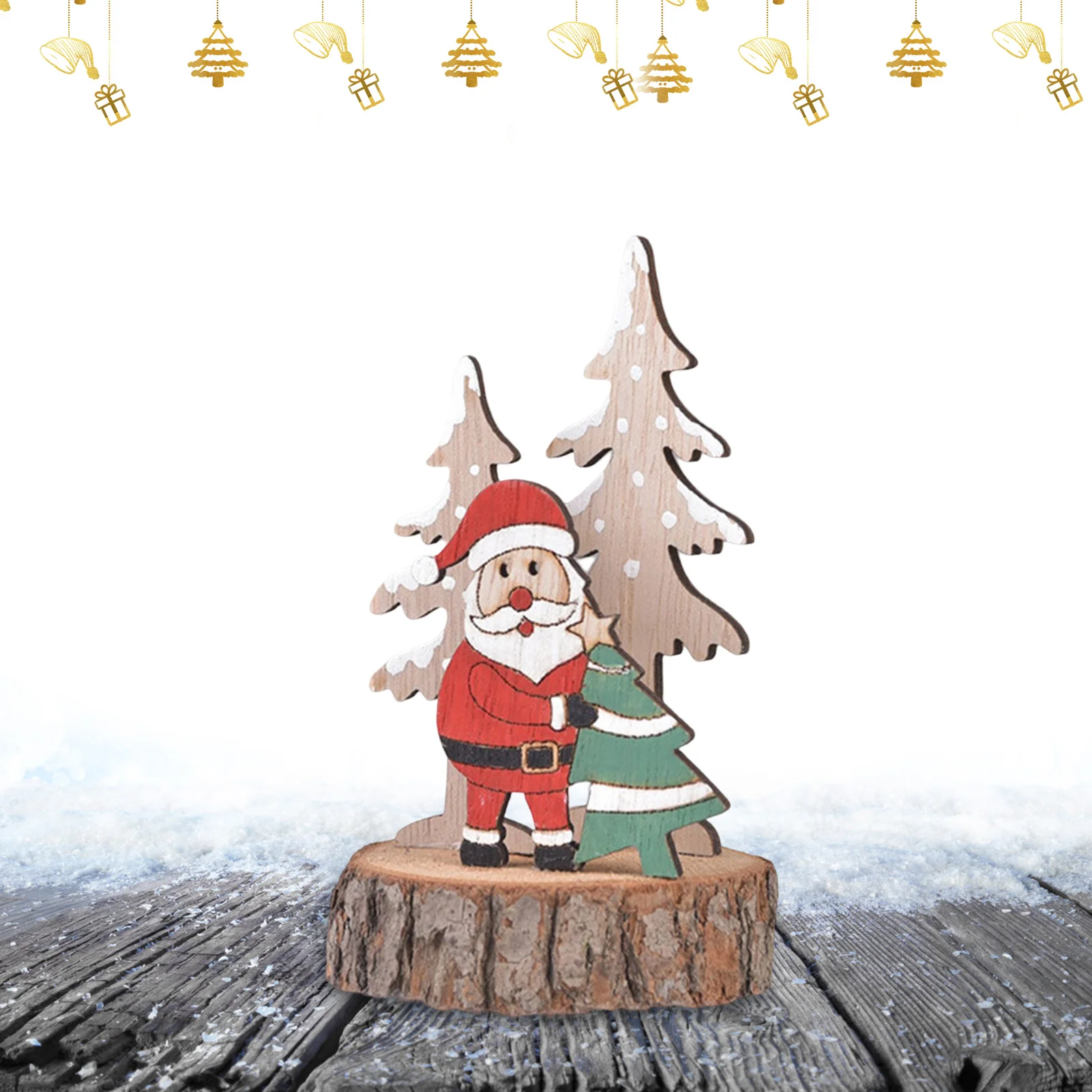 

Настольные рождественские украшения, деревенские декоративные украшения для стола, Рождественский домашний декор, деревянные фигурки