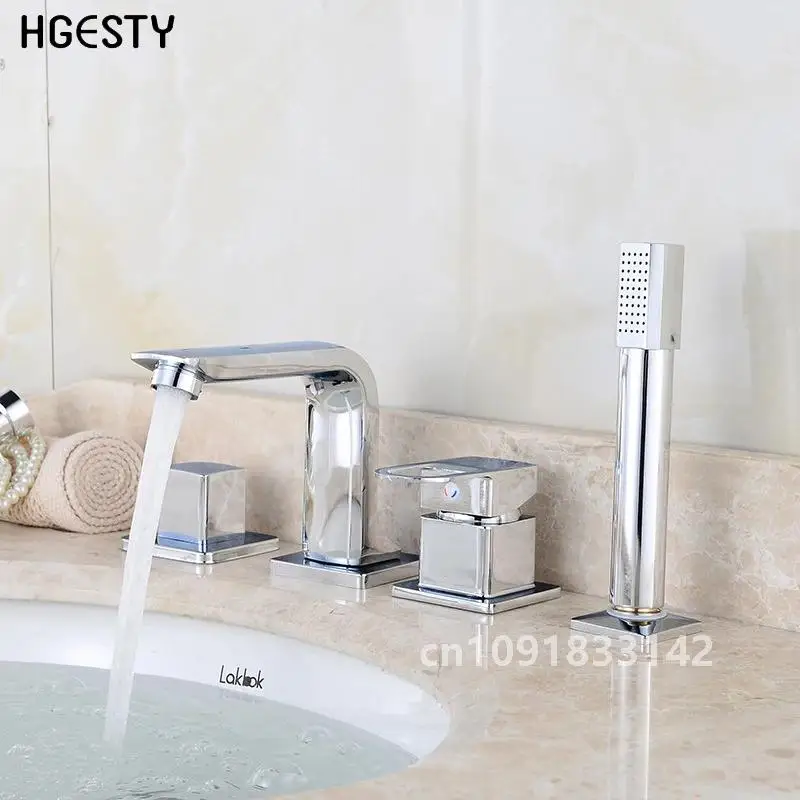 4 шт. смеситель для ванны раковины настенный ручной холодной и горячей воды с