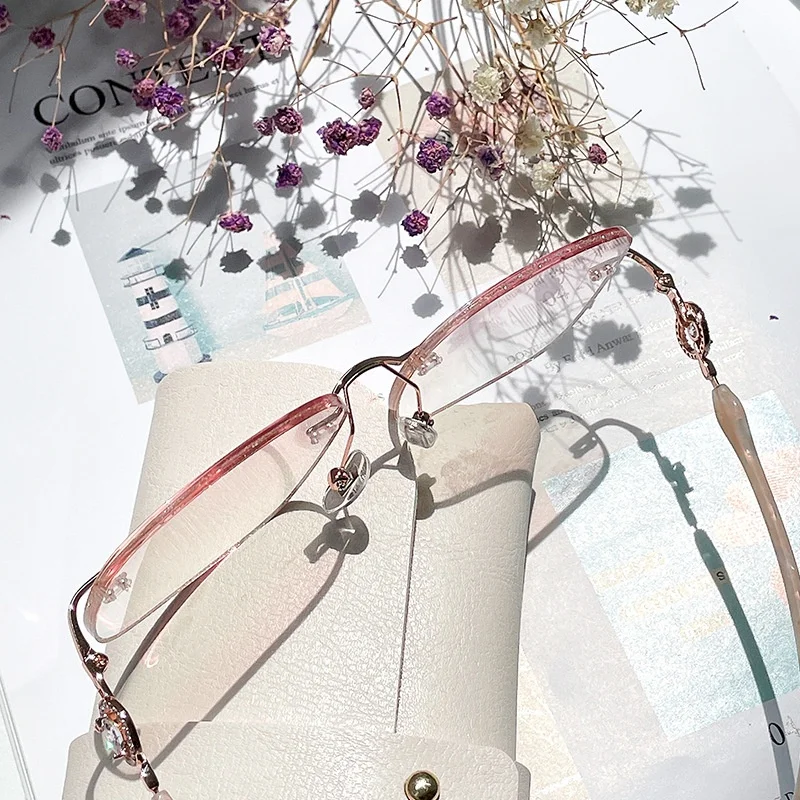 F · DRACON сплав Алмазная инкрустированная безрамочная оправа для очков Новая