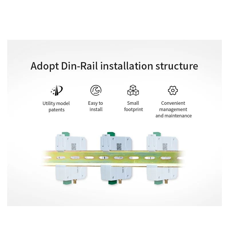 Полудуплексное реле RS485 SX1268 LoRa 30 дБм дальность 10 км Modbus Din-рейка