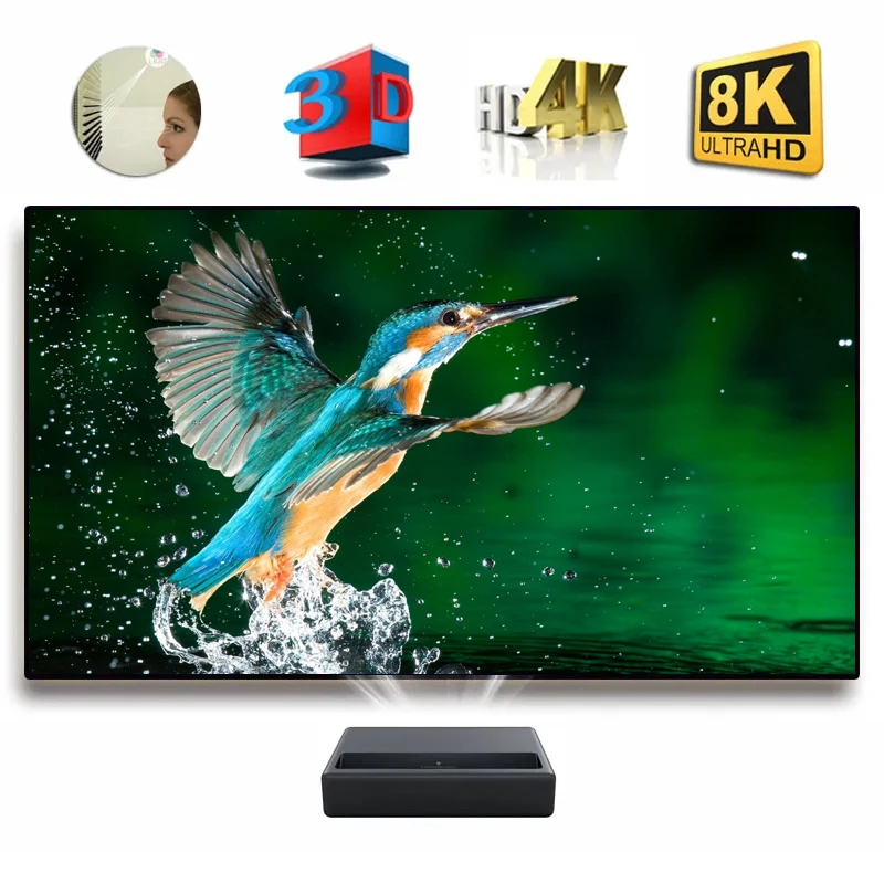 2024 НОВЫЙ 130-дюймовый ALR CLR UST PET Crystal Ambient Light Rejecting с фиксированной рамкой