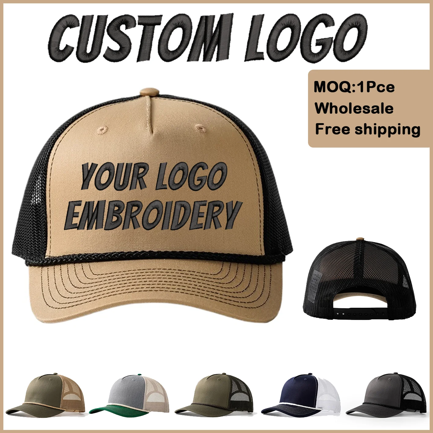 Фото Fedoryn Custom New Trucker Hat Хлопковая бейсболка с вышивкой для мужчин Модный дизайн Шляпа водителя грузовика Сетчатая шляпа Унисекс Оптовая продажа №1