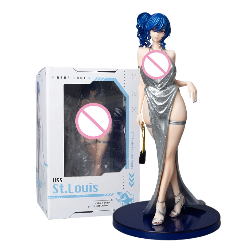 

26cm Anime Azur Lane St. Louis Dress Ver. 1/7 Action Figure Sexy Nude Girl Adult Collection Model Doll R18 Hentai Toy Boys Gifts