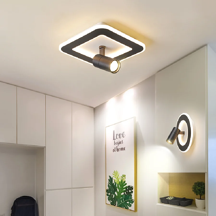 

NEO Gleam современные светодиодные потолочные лампы для спальни фойе коридора домашний декор белый или черный цвет потолочный светильник квад...