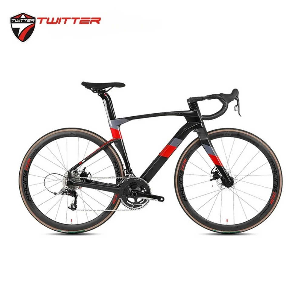 

TWITTER New Cyclone-RIVAL-22Speed T900 Carbon Fiber Road Bicycle Hydraulic Disc Brake 700*25C Carbon Wheel carbon road bike