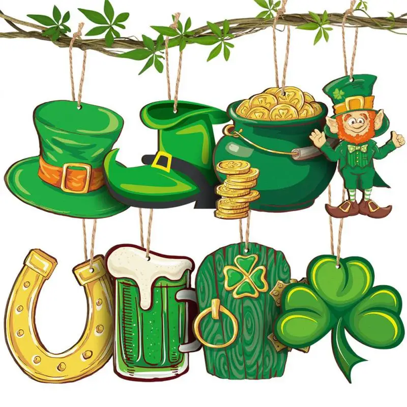 

Irish Festivals Decor Pendants Decorations Lightweight Clover Gold Coin Leaf Pendant Exquisite Lucky Tree Decoration