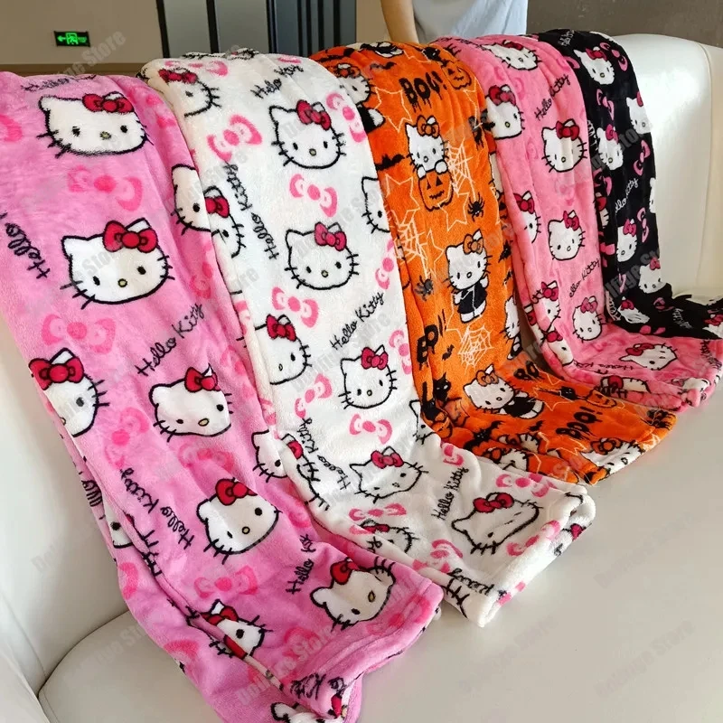 

Sanrio Hello Kitty Pajamas Black Pink Anime Flannel Women Warm Woolen WhiteCartoon Casual Home Pants Autumn Fashion Trousers