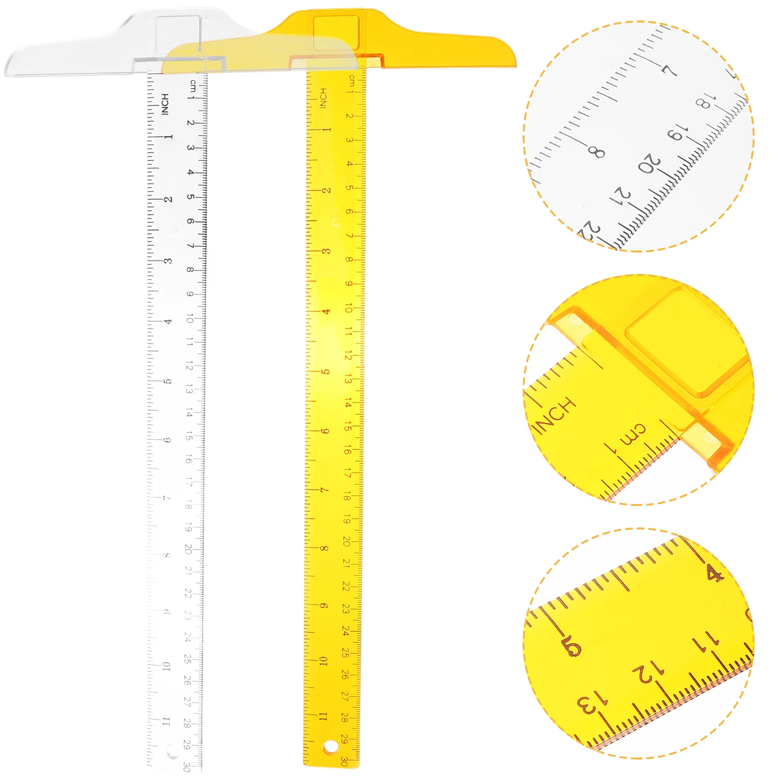 

2 Pcs Ruler Square Tool Student Designing Aluminum T-Square General Layout Plastic Drafting Supplies