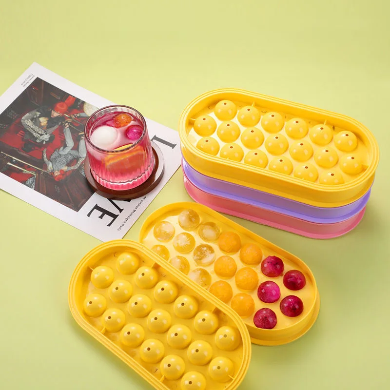 

1pc 2022 New Summer Round Ice Ball Mould Ice Cube Tray Cube Maker PP Plastic Mold Forms Ice Cream Mold Kitchen Accessories