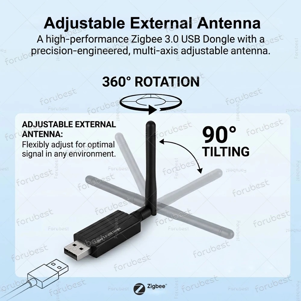 Фото Универсальный USB-адаптер Zigbee 3.0, шлюз Zigbee с открытым исходным кодом, беспроводной хаб с поддержкой Home Assistant, Zigbee2MQTT, серии Zigbee №5
