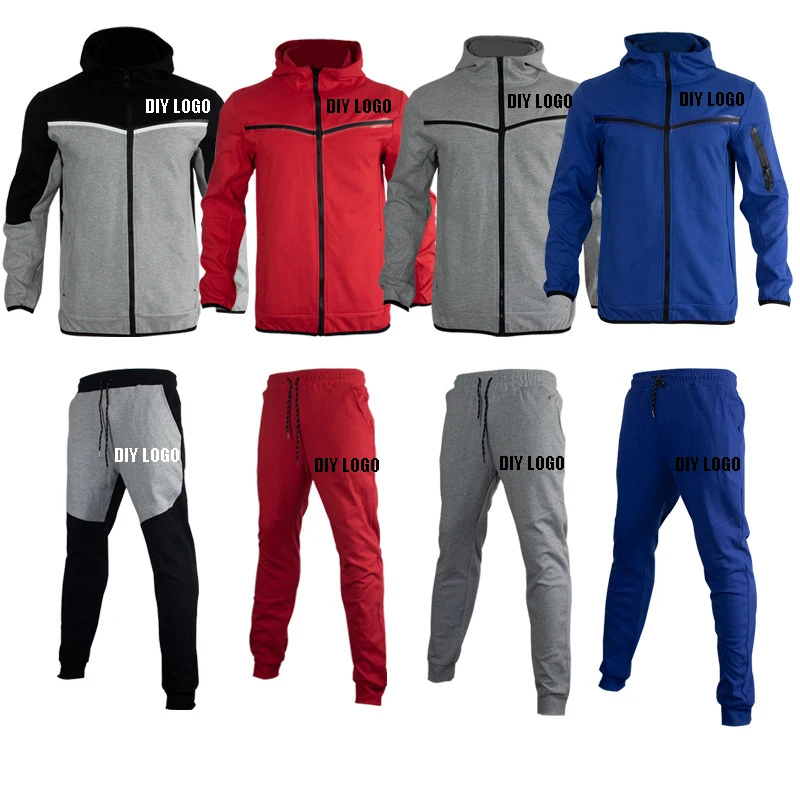 

Tech Fleece 100% Cotton Jogging Sweat Suits Vendor Unisex 2 pcs Hoodie Set Custom Logo Mens Sublimation Sweatshirts Tracksuits