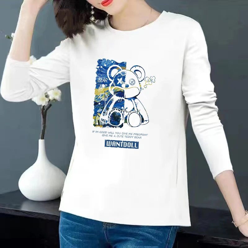 

None Regular Pullover Unisex Long Sleeve Crew neck Spring Other Women Other Cotton T-Shirt