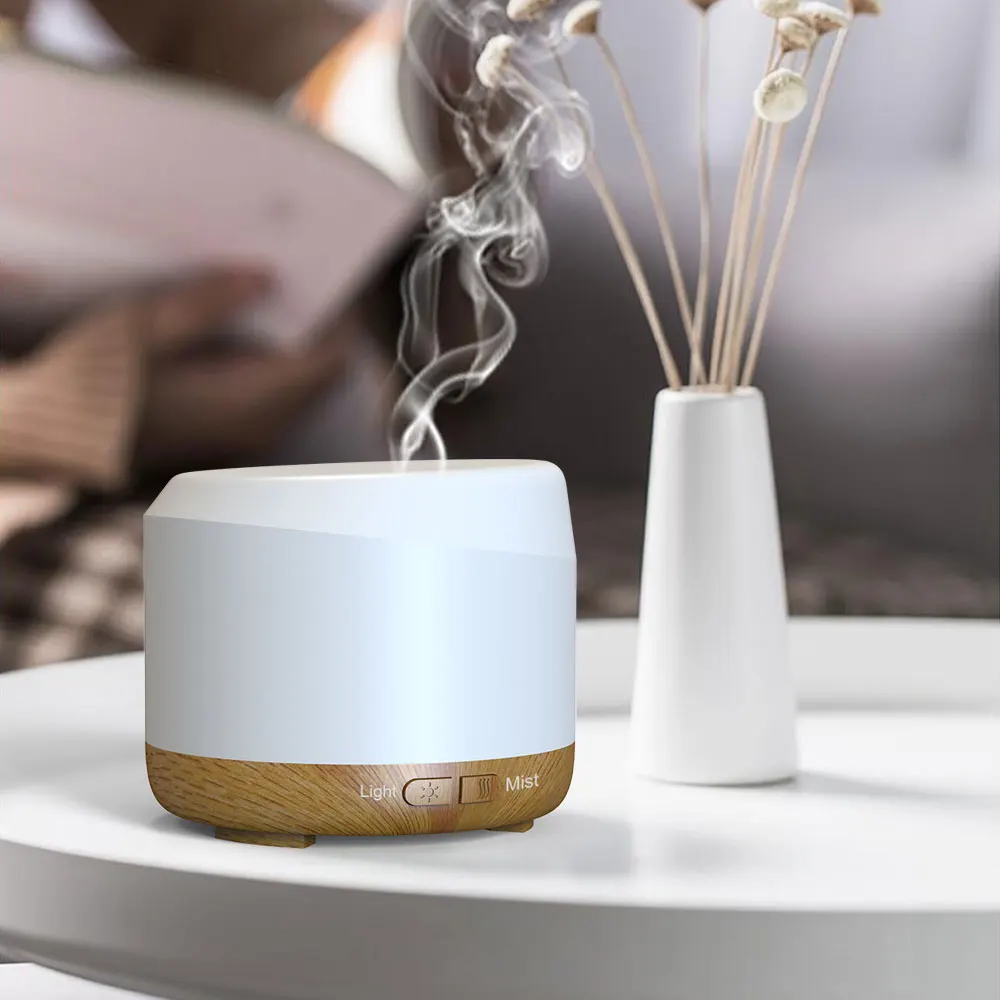 USB Air Humidifier Mini Wood Grain Aroma Diffuser Essential Oil Aromatherapy Mute Ultrasonic Mist Maker With LED Use For Home