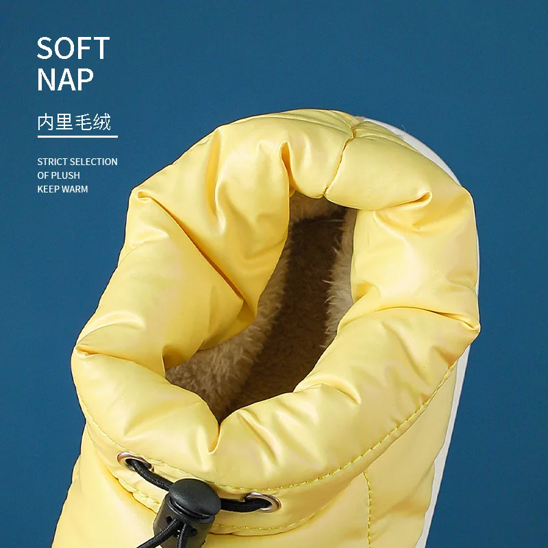 Winter Women's Outer Wear Waterproof Warm Plush Non-slip Home Cotton Shoes Female Down Ankle Boot