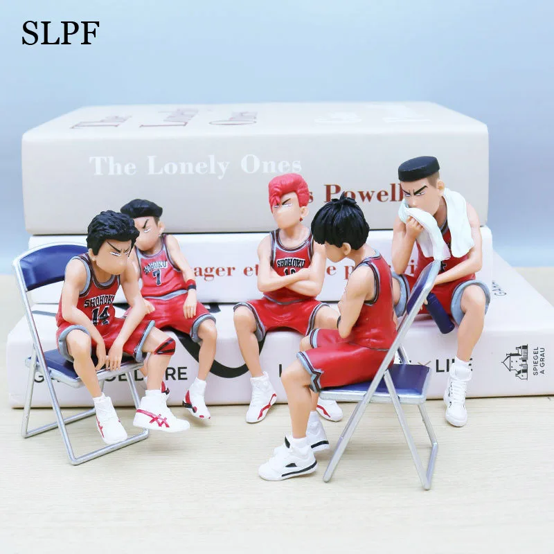

5pcs/set Slam Dunk Figures PVC Action Figure Anime Toys Kaede Rukawa Hanamichi Sakuragi Takenori Miyagi Ryota Collection Model