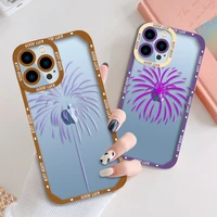 lens protection phone case for iphone 11 12 13 pro max mini x xs xr 7 8 plus se2020 bumper fundas fireworks cover clear tpu