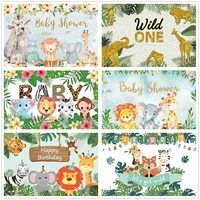 laeacco baby shower photozone flowers safari party animals tent photography backdrops photo backgrounds newborn photophone props