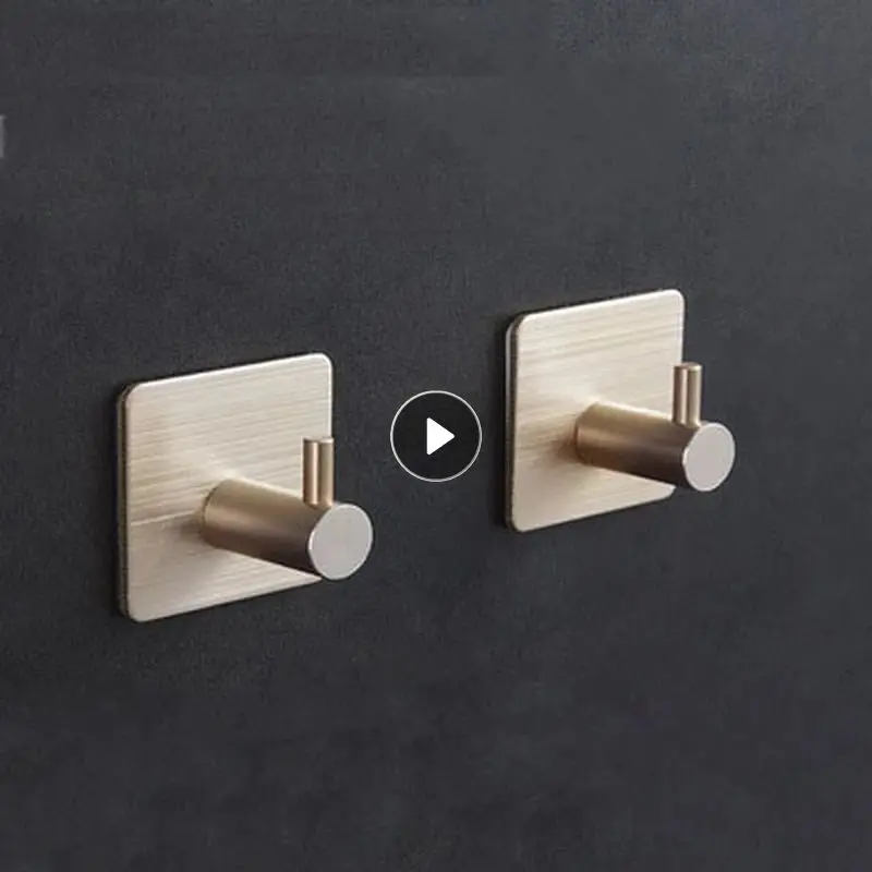

Stainless Steel Wall Hooks Waterproof Adhesive Hook Clothes Bag Rack Hanging Key Towel Holder For Kitchen Bathroom Accessories