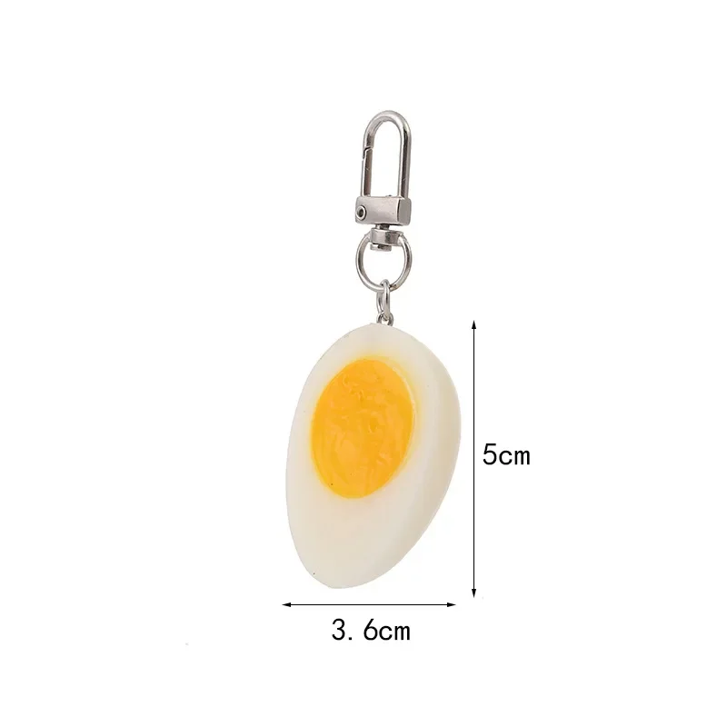 

Брелок для ключей в виде вареного яйца, брелок в виде сумки, подвеска, забавная модель еды, металлический брелок для автомобиля для женщин и девушек, украшение «сделай сам»