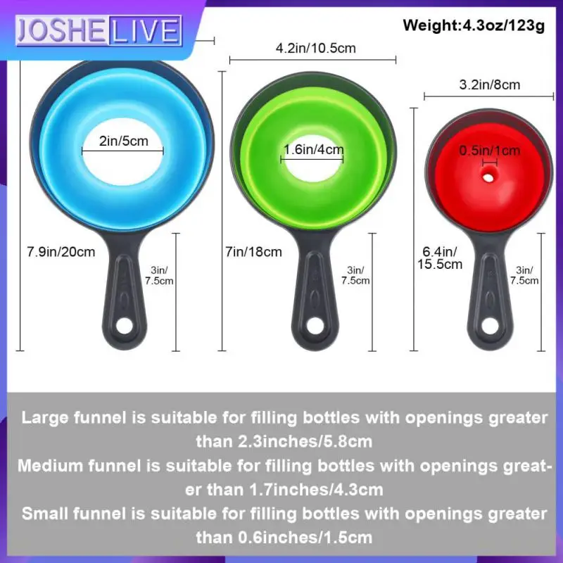 

Food Grade Silicone Cooking Tools Easy To Store Mini Funnel Reusable Kitchen Accessories Funnel Stackable Easy To Clean Silicone