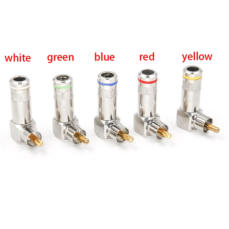 1PC P737 L-Type RCA Right Angle Connector 90-Degree Elbow Solder Free Lotus Plug AV Color Difference Line Audio images - 6