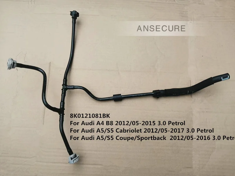 

3.0 Petrol Engine Expansion Tank Reservoir Coolant Vent Hose Breather Line Pipe For A4 B8 A5 S5 2013-2015 8K0121081BK