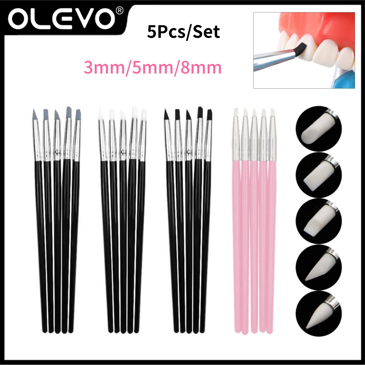 5 шт. стоматологические ручки-кисти из смолы силиконовые кисти для формирования