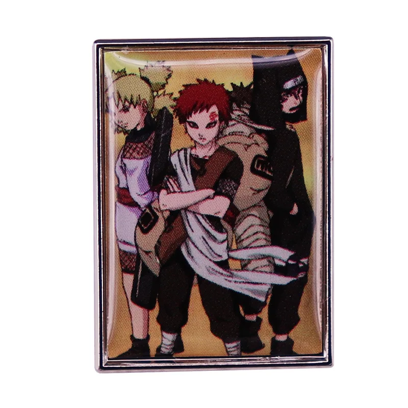 Anime Naruto Gaara Lapel Pins Backpack Jeans Enamel Brooch Pin Women Fashion Jewelry Gifts Cartoon Badges