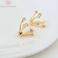 32384pcs 12x13mm hole 0 8mm 24k gold color brass with zircon flower bead caps high quality diy jewelry findings accessories