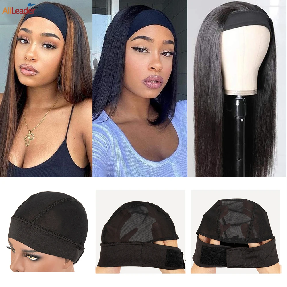 

Headband Dome Wig Caps Adjustable Headband Mesh Cap For Making Wigs Quality DIY Wig Accessories Black Hair Net