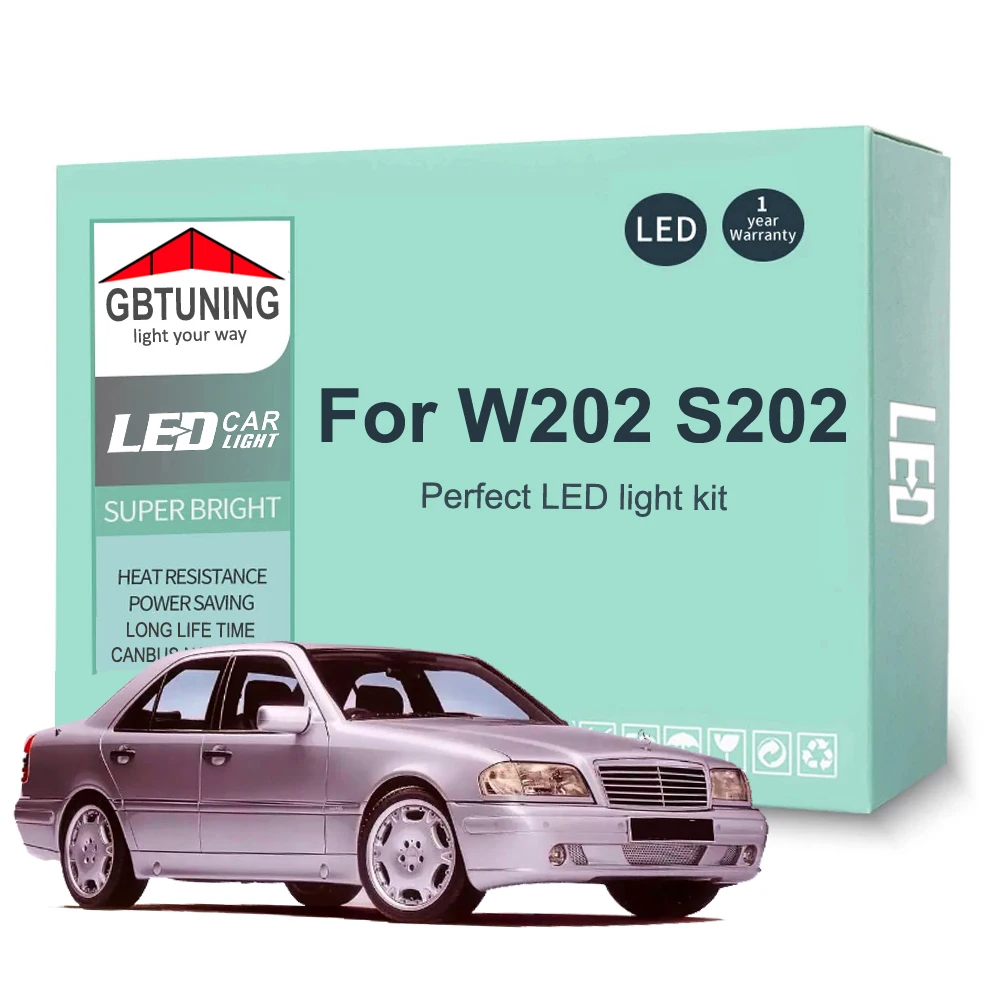 11 шт. светодиодная внутренняя лампа для Mercedes Benz C Class W202 S202 C200 C230 C250 1993-2000