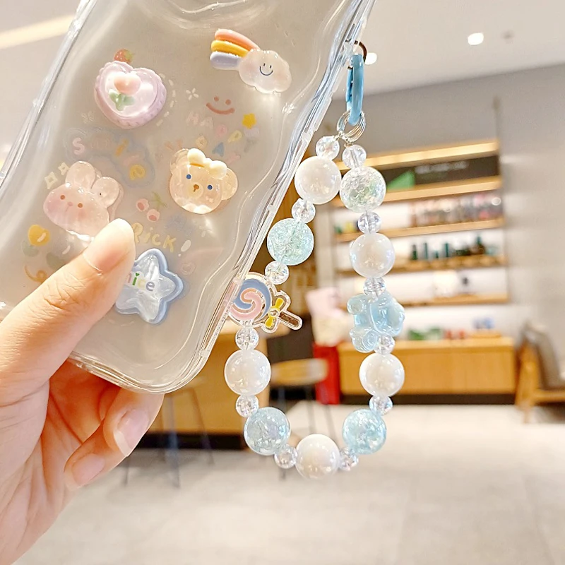 Милый леденец акриловый красочный лазерный бисер искусственная цепочка ремешок