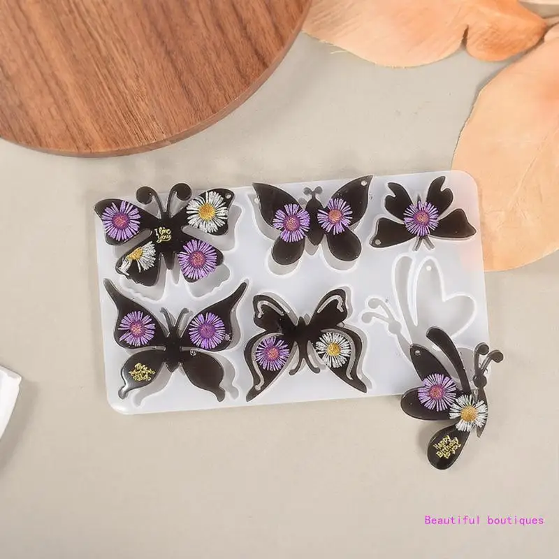 Симпатичная форма для бабочки силиконовая ключей кулон эпоксидная литья Прямая