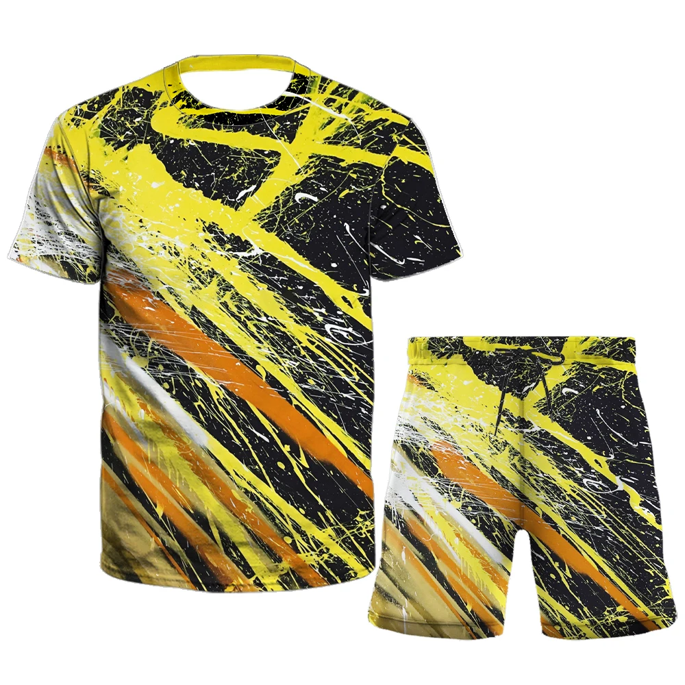 

2022 Men/Women T-shirt Suit 3D Stereoscopic Print Shirt Summer Round Neck Cool Oversize Muscle Streetwear Clothing Tshirt Men's