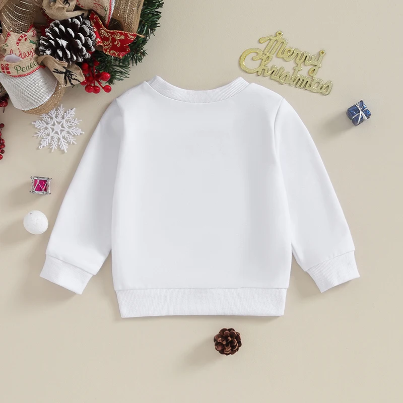 

Baby Christmas Sweatshirts Toddler Vintage Long Sleeve Letter Print Crew Neck Loose Fit Pullovers Tops for Winter