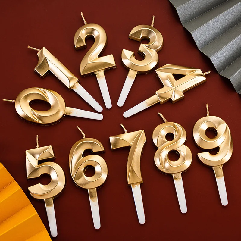

Glitter Golden Number Candle Smokeless Birthday Cake Candles Cake Topper Dessert Decoration Plugins Baby Shower Party Supplies