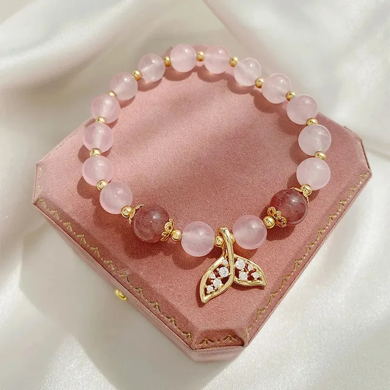 

Natural Red Crystal Bracelets For Women Men Body Cure Stretch Ins Niche Design Girlfriends Fashion Creative Lucky Jewelry