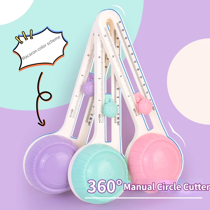 

Macaron Color Round Cutting Knife Patchwork Compass Circle Cutter Scrapbooking Cutters Circular Paper Scrapbooking Cards Cutters