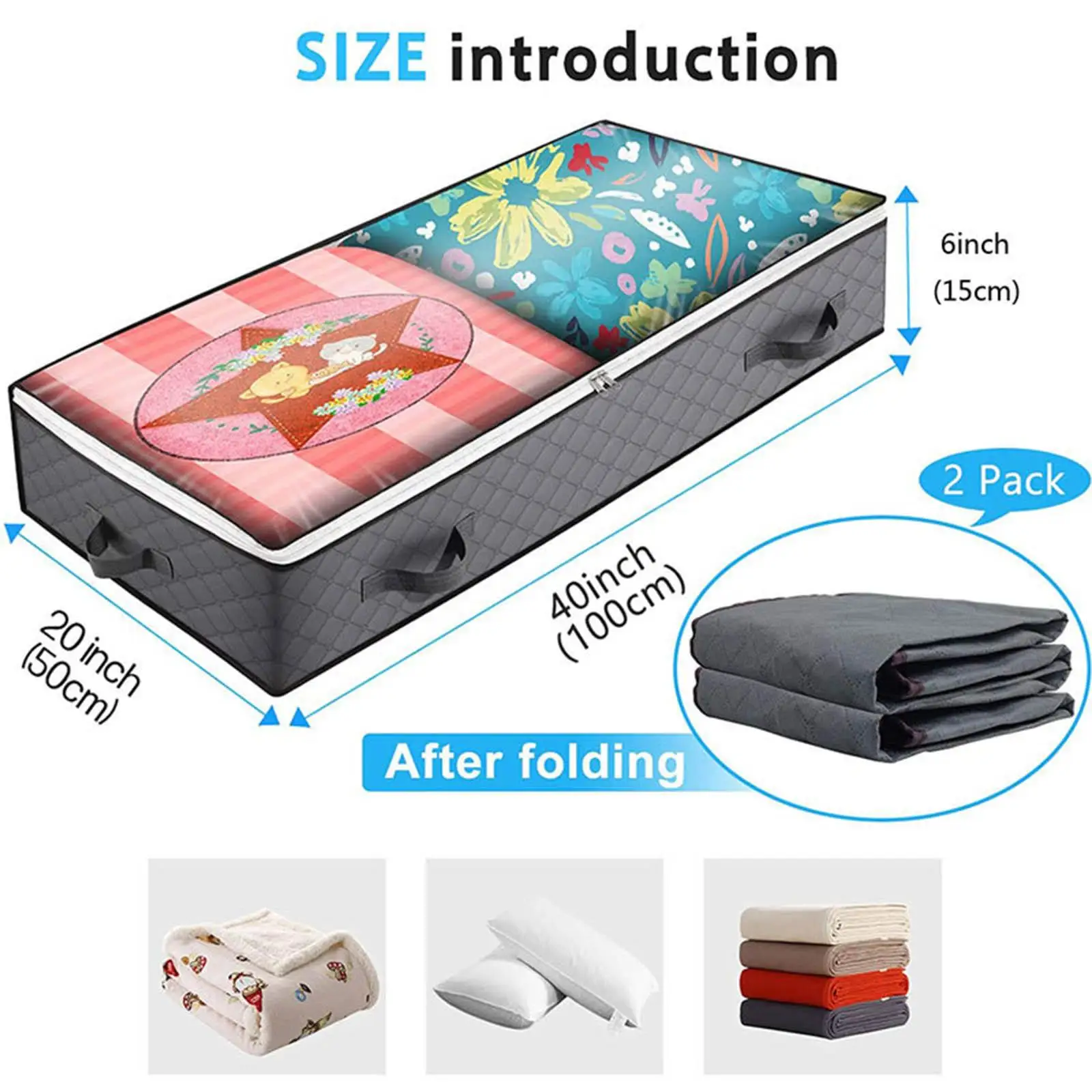 

Домашняя сумка для хранения под кроватью, с видимыми окнами для одеял, шкафа, органайзер для одежды