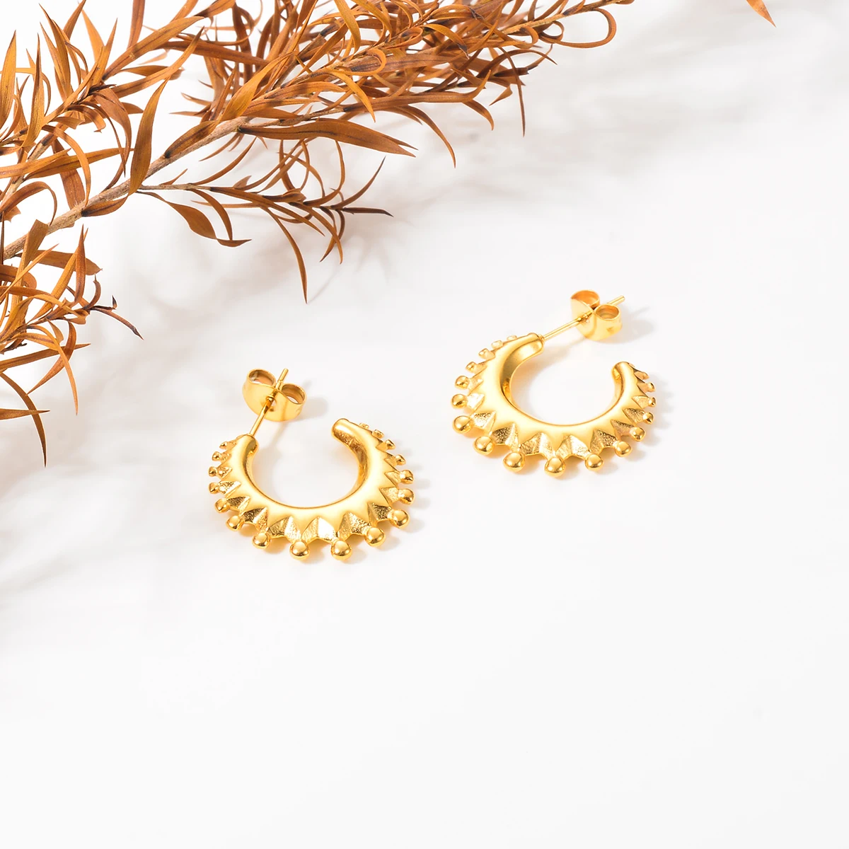 Модные богемные серьги-кольца из нержавеющей стали Новые Нежные серьги