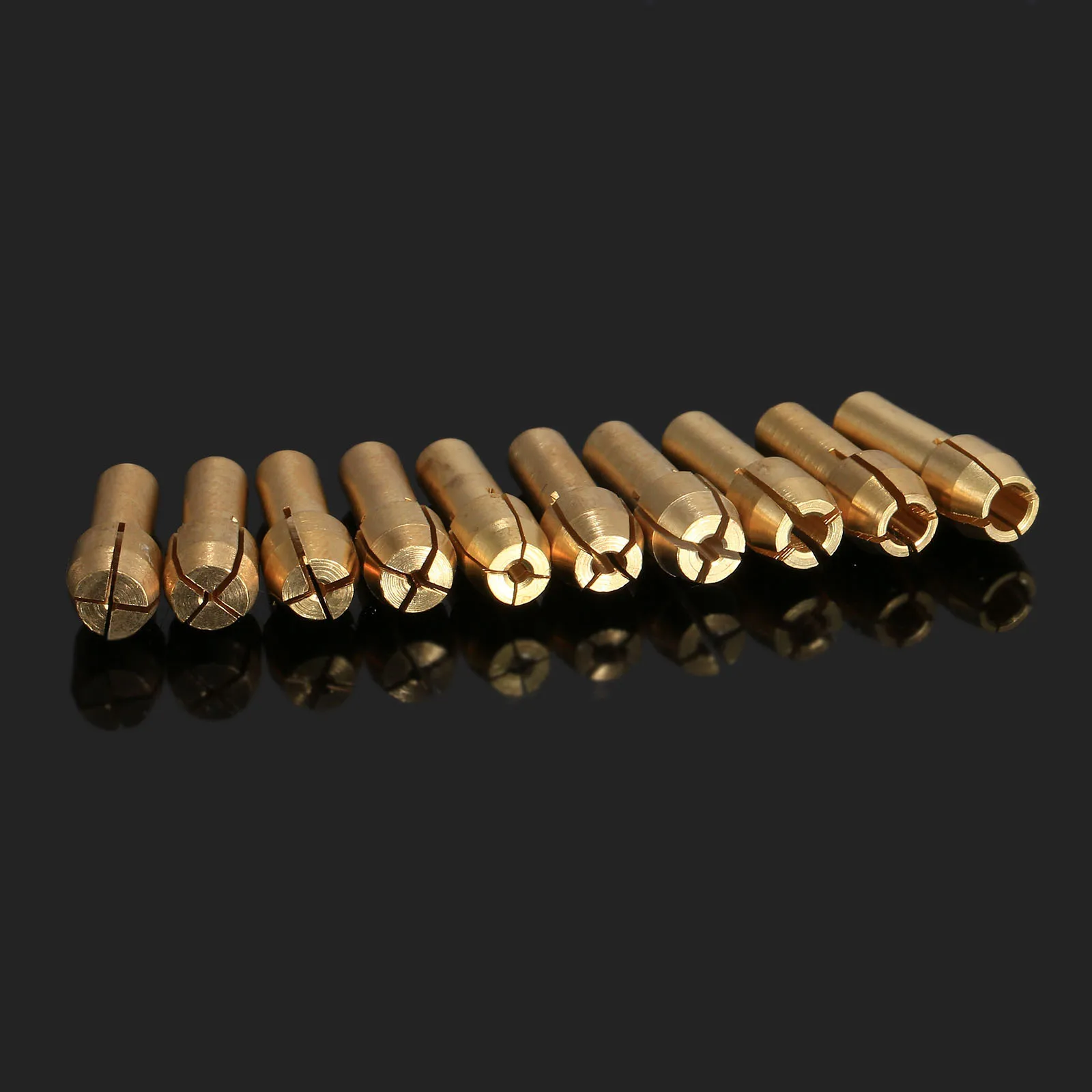 

10pcs/lot Brass Drill Chuck Bit Collet Dremel Tool Clamping Diameter 0.5-3.2mm Shank Diameter 4.8mm Tail Dremel Rotary Tools