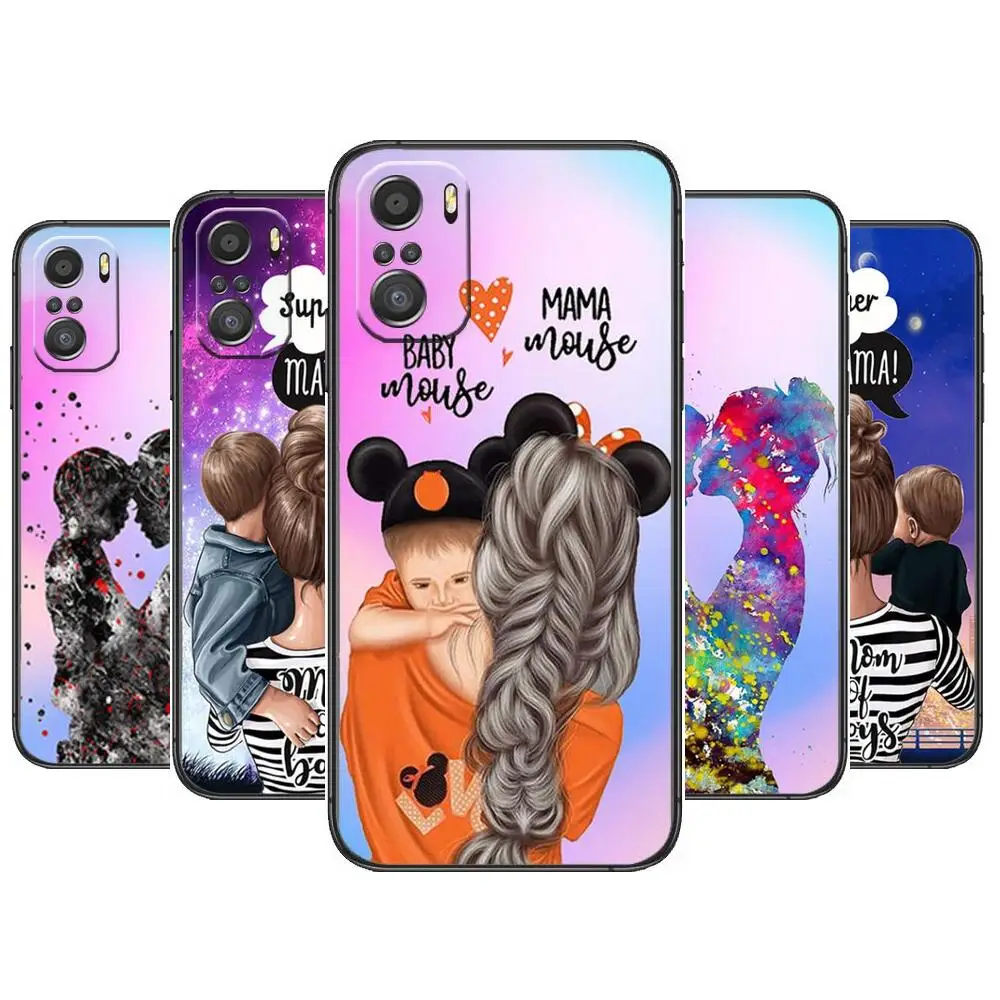 

Super Mom Baby Girl Boy Phone Case For xiaomi redmi 11 Lite pro Ultra 10 9 8 MIX 4 FOLD 10T Black Cover Silicone Back Prett