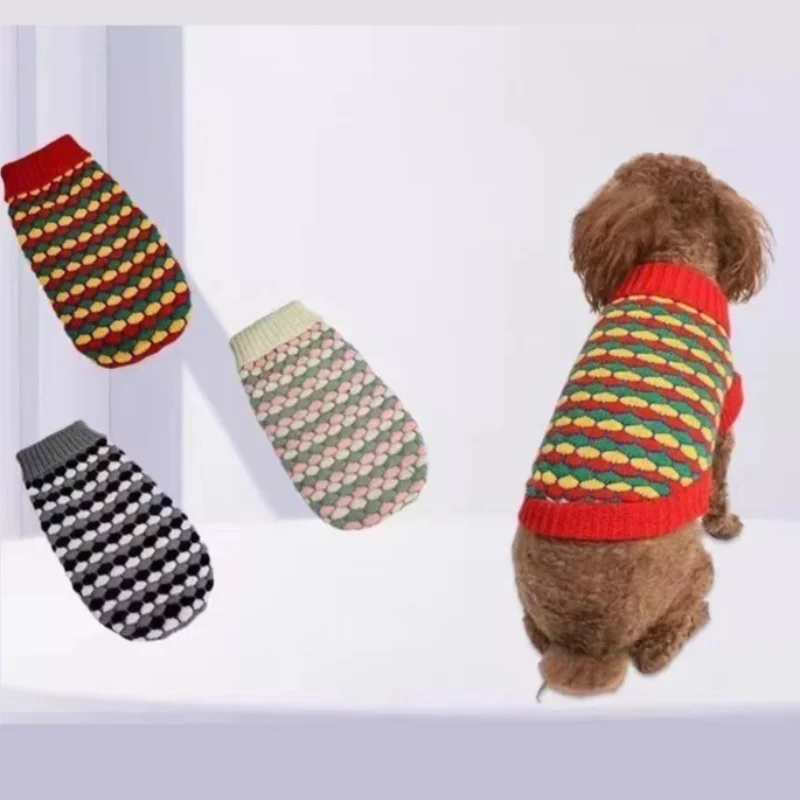 

Puppy Dog Sweaters for Small Medium Dogs Cats Clothes Winter Warm Pet Turtleneck Chihuahua Vest Soft Yorkie Coat Teddy Jacket