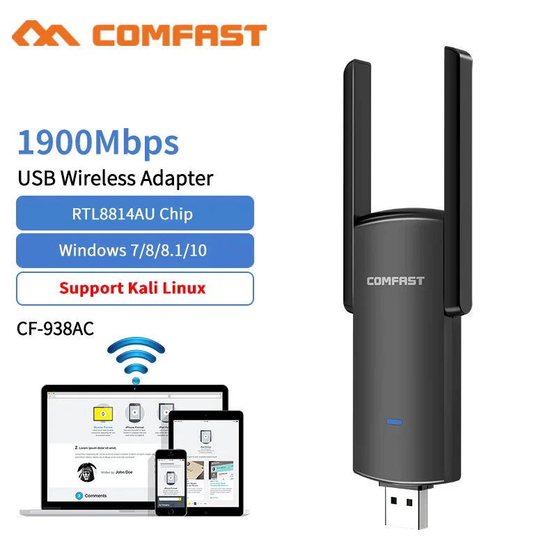 

Беспроводной USB-адаптер 1900 Мбит/с, сетевая карта 1300 Мбит/с, Wi-fi-ключ для ПК, LAN Ethernet, двухдиапазонный адаптер для антенны 2,4G 5,8G