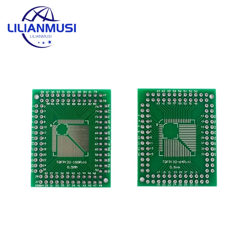 5 шт. QFP TQFP LQFP FQFP 32 44 64 80 100 LQF SMD Поворотный адаптер DIP плата PCB преобразователь пластина 0,5/0,8 мм