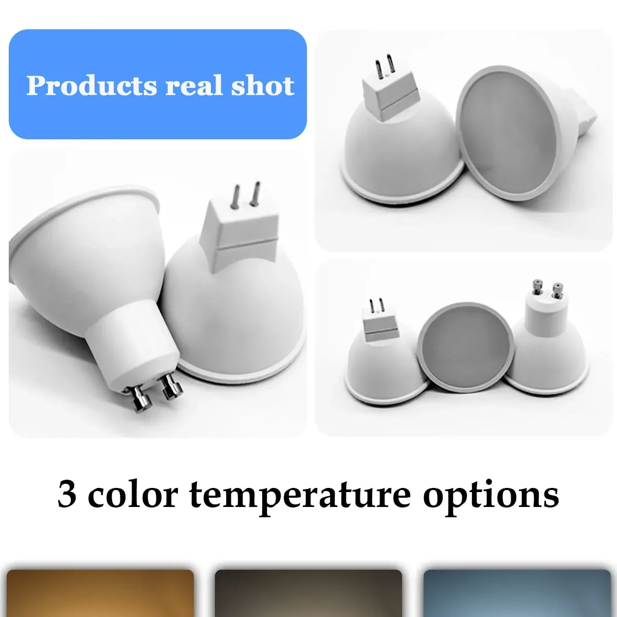 12 шт. Amplia presión 100-240 В светодиодный прожектор GU10 MR16 3 Вт-8 Вт бытовой светильник